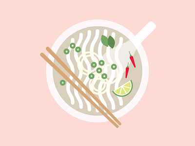 Bowl of Pho illustration noodles pho vector vietnamese