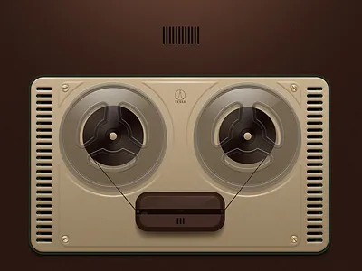 Tesla illustrations recorder skeuomorphic tape