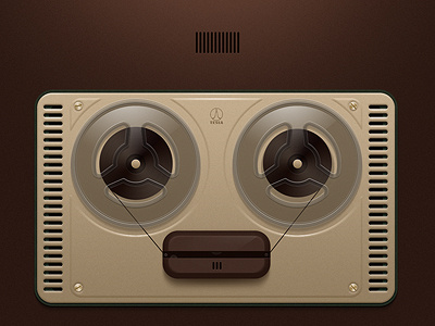 Tesla illustrations recorder skeuomorphic tape