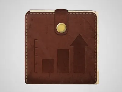Wallet Icon android app bank brown finance graph icon leather money notes texture wallet