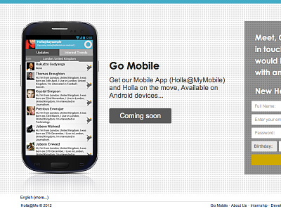 Go Mobile call to action mobile mobile page