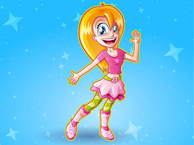 Princess Girl Character blond cartoon character cute design drawing fairy funny girl happy illustration illustrator kawaii manga pink princess smile toon vector woman