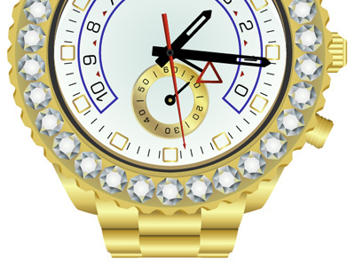 Bling diamonds gold gradient rolex time watch