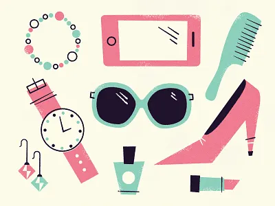 Lady Stuff icons illustration nebo poster