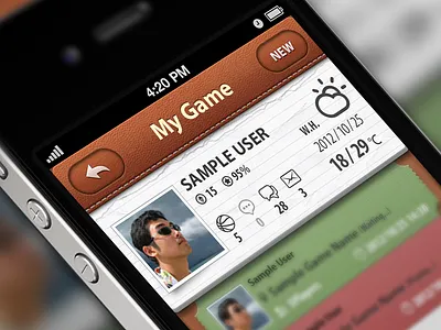 What I'm Working On...Header WIP app sport ui