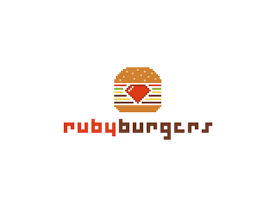 Rubyburgers belgium brussels burger code coding eating event fast food food hamburger logo love pixel rails ruby