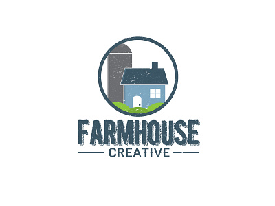 Farmhouse Creative Logo blue farm farmhouse green house logo silo