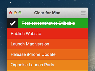 Clear for Mac UI app clear gestures gtd icon lists mac realmac software task todo ui