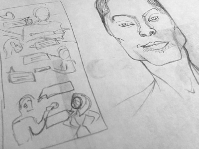 Character sketch for flingstress character comic draft illustration sketch