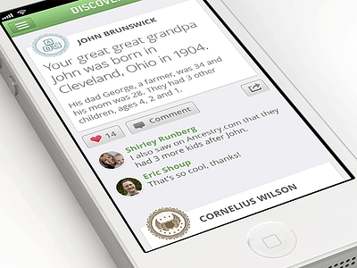 Family History ancestry app family history iphone ui