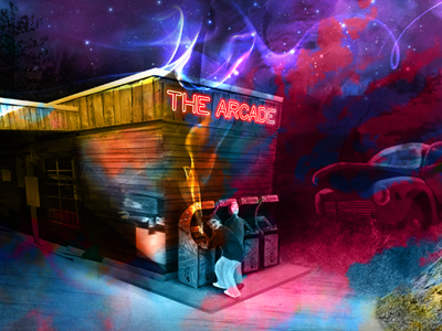 Dream Of Pixels Old Flyer Dribbble 80s arcade dawn dream et fan movies pixels play tribute