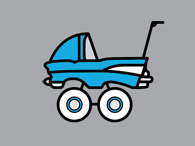'57 Chevy Stroller baby car chevy illustration stroller