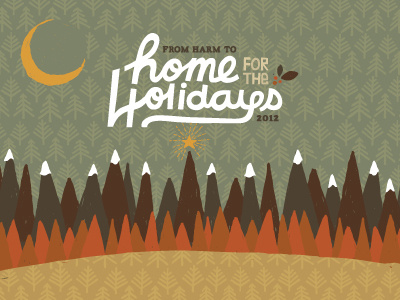 Refugee Fund Raiser Holiday Invite card christmas holiday pattern trees