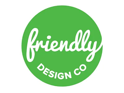 Friendly Design Co. Logo 4 circle friendly green logo script