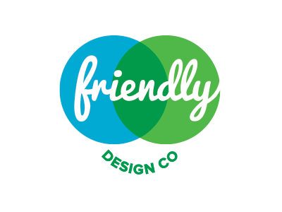 Friendly Design Co. Logo 4.2 circle friendly green logo script smile venn diagram