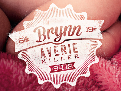 Brynn Averie Miller announcement baby badge birth stamp typography