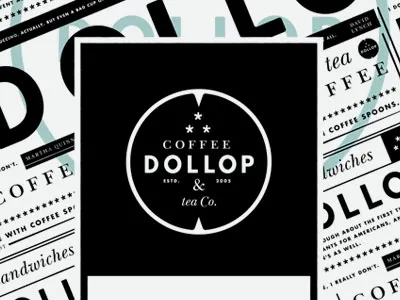 Dollop Window Signage coffee firebelly signage typography