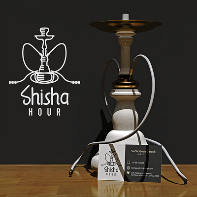 SHISHA HOUR - shisa bar-Logo + Bussines card bar brand business card connecting fun graphic design hour logo shisha smoke