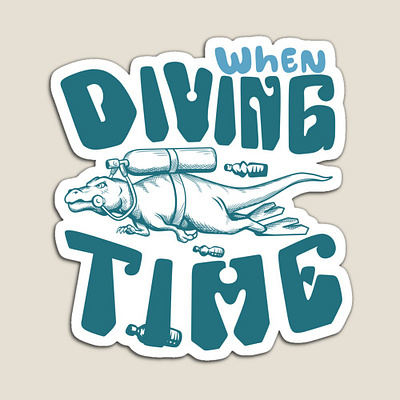 Diving tirex illustration apparel beach beach tshirts custome font custome lettering design dinosaur handrawn handrawn lettering handrawn text handrawn tshirt illustration lettering t shirt tirex vector tshirt design