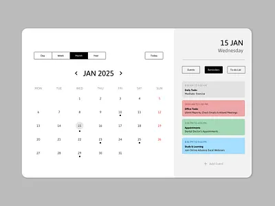 Challenge #038 - Calendar graphic design ui