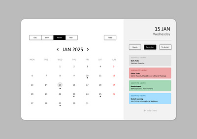 Challenge #038 - Calendar graphic design ui