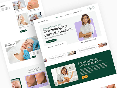 Skincare Clinic Landing Page beautycare landing page healthcare landing page landing page skincare landing page ui ux website design website header