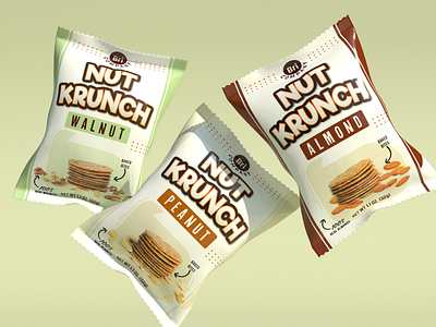 Nut Krunch packaging, pouch, bag, chips, biscuit chips packaging landing page pouch packaging ui ux web design website design