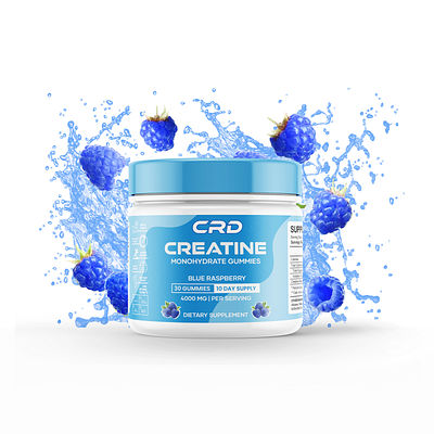 Supplement label design for - Creatine monohydrate berry gummies blue raspberry creatine label design creatine monohydrate dietary supplement gummies label design healthcare label design monohydrate gummies nutrition nutrition label design product label design supplement supplement label design wellness