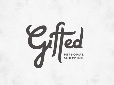 Gifted calligraphy custom gray handwritten logo logotype shop