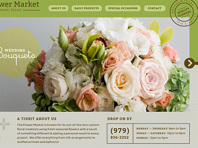 Homepage Option flower google web fonts market shop website