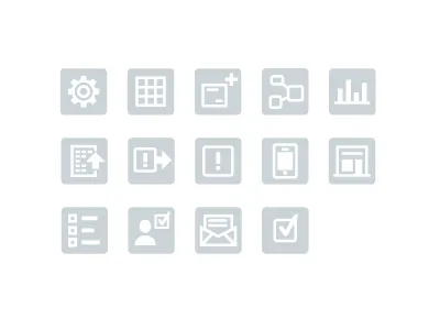 Icons add check checklist grid icons iphone map newsletter outline outlines settings shop simple stats store upload vector