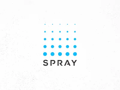 Spray design lettering logo mark round solution spray typography unused water
