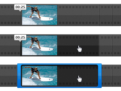 Timeline interactive movie over pressed frame scene timeline video