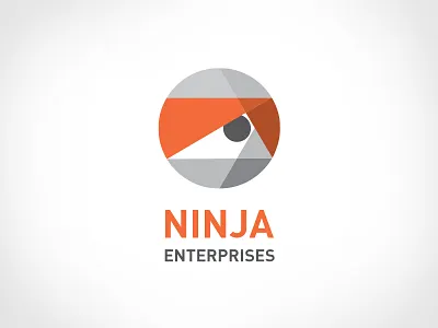Ninja Enterprises din fold head logo ninja orange shadow