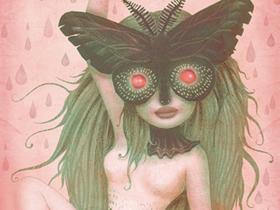 Moth Goddess illustration tattoo the girl