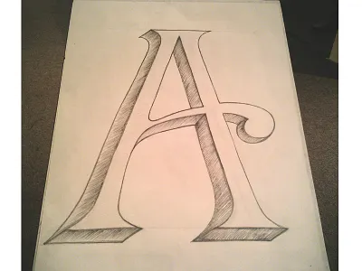 Stylized Roman Letter hand lettering pencil starr studios typography workshop
