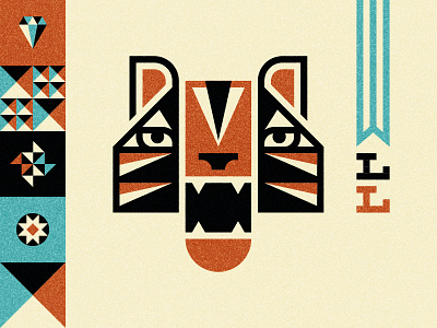 LogoLounge animal banner cat diamond icon illustration lettering logo logolounge pattern pinwheel stripes teeth tiger ty wilkins