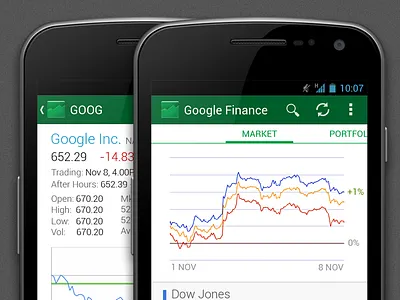 Google Finance Redesigned android android design android ui ui ux