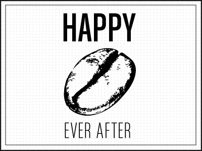 Happy Coffee black and white coffee grid typography