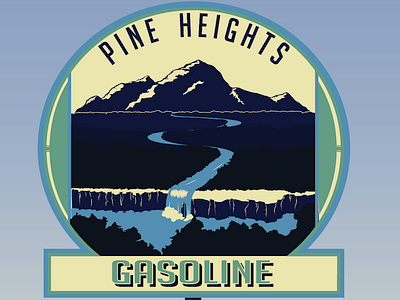 pine heights gasoline (final) colour gas illustration illustrator mountain river water