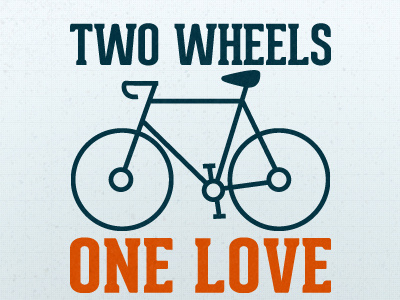 Two Wheels One Love bicycle bike blue hipster texture