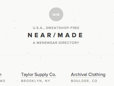 Near/Made fashion menswear quick weekend