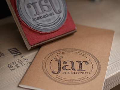 Jar Restaurant craft design jar logo notebook paper ruber stamp texture