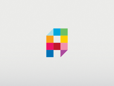 a a branding colorful colors letter logo pixels squared squares symbol