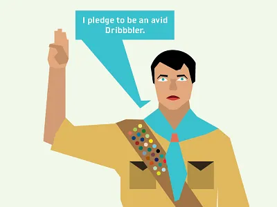 Hello Dribbble! boy boyscout hello illustration person