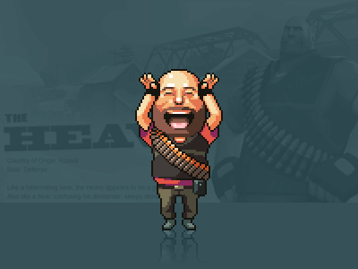 Dancing heavy animation game pixel pixelart team fortress 2