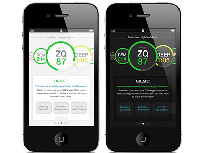 Zeo Mobile advice artificial intelligence boston info graphics ios mobile design retina sleep start up tracking