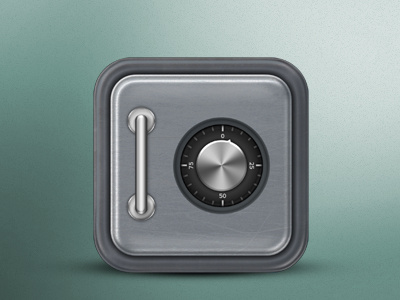 Safe Icon app chrome code heavy icon ios ipad iphone metal safe security texture