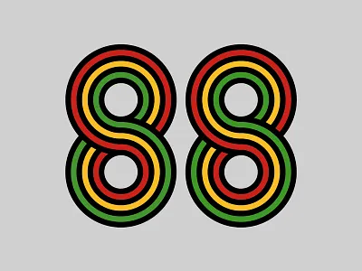 88 88 delorean design eighty eight figures flat infinite loop number numbering simple stripes typography