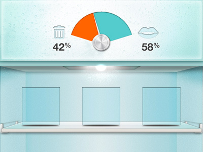 Fridge App app application fornace freeze fridge frigo icons ios light open refrigerator shelves